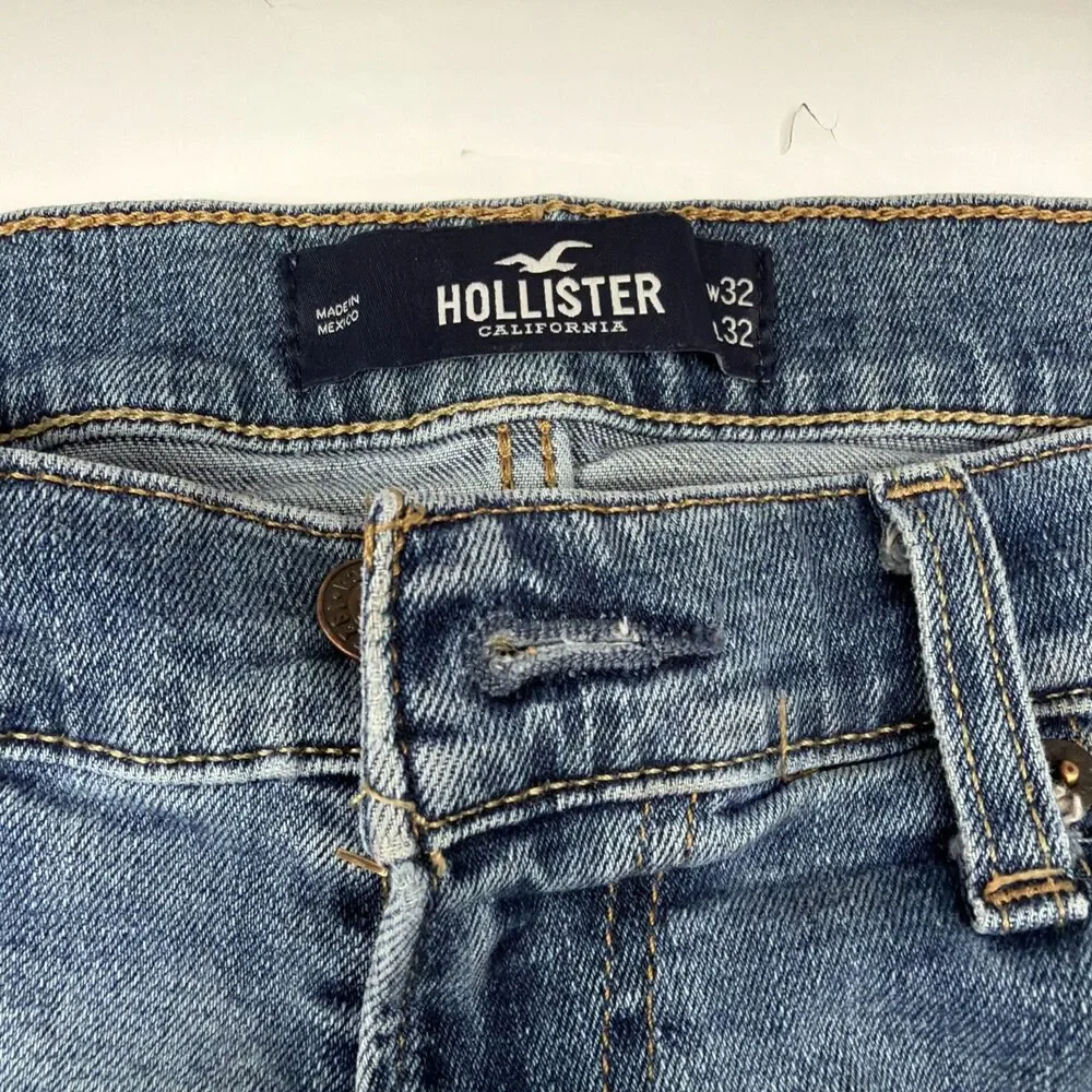 Hollister Jeans Mens Size 32x32 Epic Flex Boot Cut Med Wash Blue Denim Fits